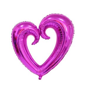 MH34 Big hole fuchsia heart - לב פוקסיה גדול עם חור חלול