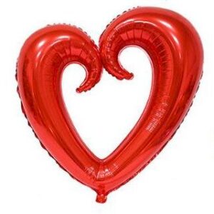 MH34 Big hole red heart - לב אדום גדול עם חור חלול x1
