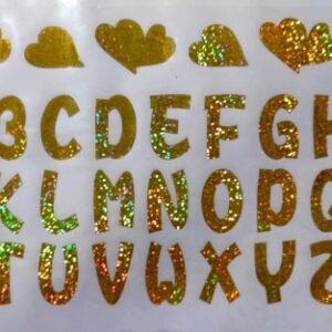 Alphabet Letters stikers english single page gold דף יחיד זהב ABC מדבקות x1