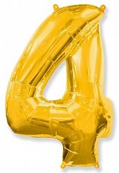 7 inch Number 4 Gold ספרה זהב x2