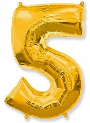 7 inch Number 5 Gold ספרה זהב x2