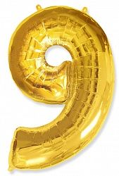7 inch Number 9 Gold ספרה זהב x2
