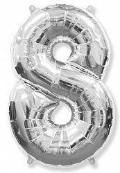 7 inch Number 8 Silver ספרה כסף x2