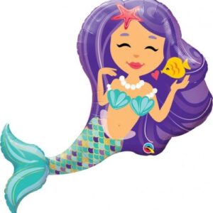 M10 Mini shape mermaid violet hair - בת ים כחולת שיער