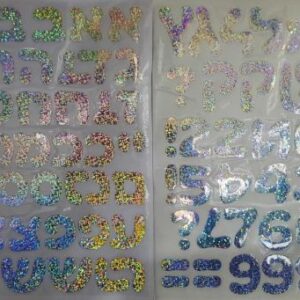 Alphabet Letters stikers hebrew silver מדבקות א-ב עברית צבע כסף x1