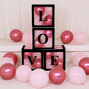 Baloon box LOVE קופסת בלונים עם כיתוב x4