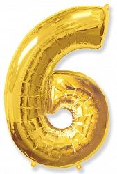7 inch Number 6 Gold ספרה זהב x2