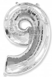 7 inch Number 9 Silver ספרה כסף x2