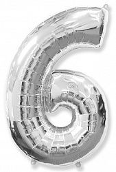 7 inch Number 6 Silver ספרה כסף x2