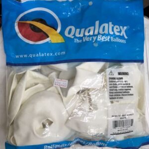 BQ16 Qualatex Geo Donut White בלון בייגלה לבן bp x25