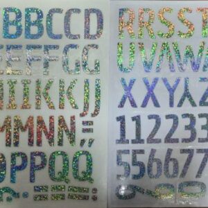 Alphabet Letters stikers english silver כסף ABC מדבקות x1
