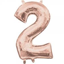 MN34 Number 2 Rose Gold ספרה רוזגולד x1