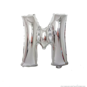ML16 אות אנגלית M letter silver צבע כסף x1