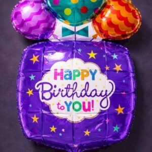 M34 Blue Happy birthday to you pillow מרובע כחול x1
