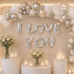M14 צבע כסף I LOVE YOU סט