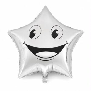 MS18 Smiling silver Star כוכב כסוף מחייך x1