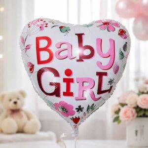 MH18p White heart baby girl מיילר לב