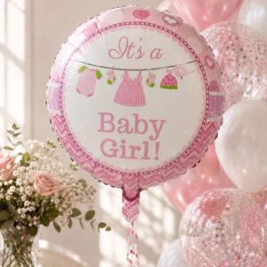 M18 It's a baby girl round עגול מודפס בריתה x1