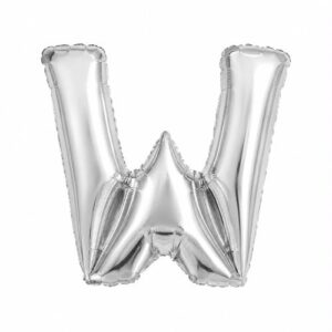 ML16 אות אנגלית W letter silver צבע כסף x1