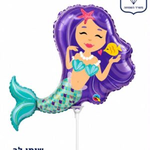 M10 Mini shape mermaid violet hair - בת ים כחולת שיער