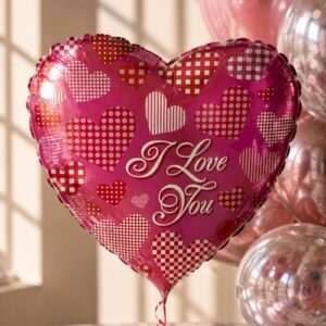 M18 I Love you מיילר לב  צבע ורוד עם bp x1